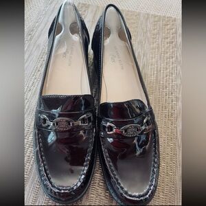 Anne Klein Shiny Black Patent Loafers
